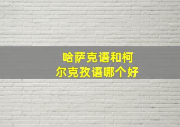 哈萨克语和柯尔克孜语哪个好