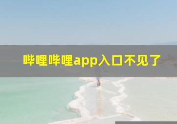 哔哩哔哩app入口不见了