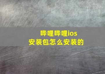 哔哩哔哩ios安装包怎么安装的