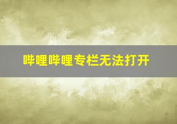 哔哩哔哩专栏无法打开