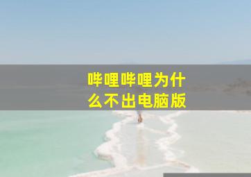 哔哩哔哩为什么不出电脑版