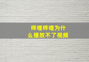 哔哩哔哩为什么播放不了视频