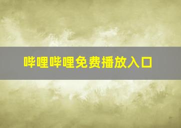 哔哩哔哩免费播放入口