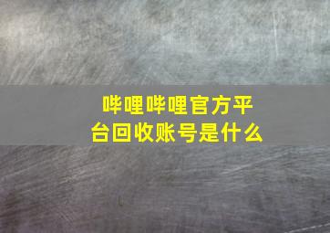 哔哩哔哩官方平台回收账号是什么