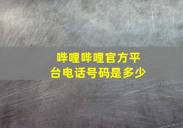 哔哩哔哩官方平台电话号码是多少