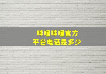 哔哩哔哩官方平台电话是多少