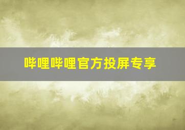 哔哩哔哩官方投屏专享