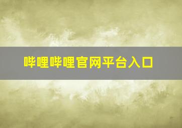 哔哩哔哩官网平台入口