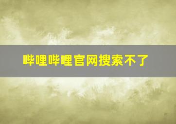 哔哩哔哩官网搜索不了