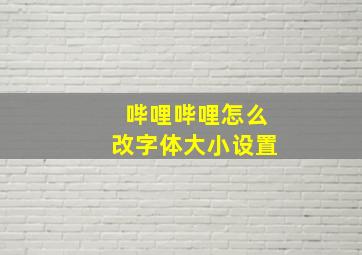 哔哩哔哩怎么改字体大小设置