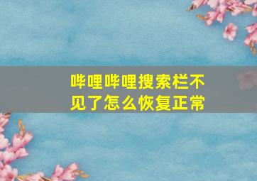 哔哩哔哩搜索栏不见了怎么恢复正常