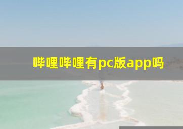 哔哩哔哩有pc版app吗