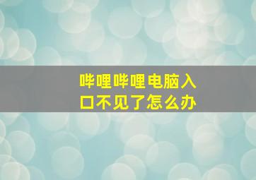 哔哩哔哩电脑入口不见了怎么办