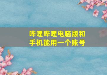 哔哩哔哩电脑版和手机能用一个账号