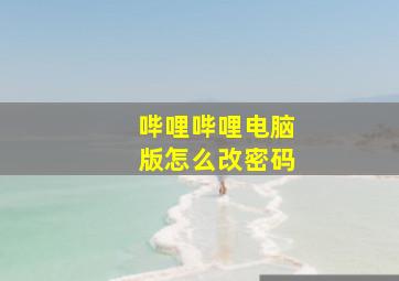 哔哩哔哩电脑版怎么改密码