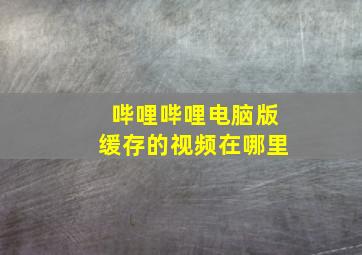 哔哩哔哩电脑版缓存的视频在哪里