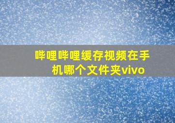 哔哩哔哩缓存视频在手机哪个文件夹vivo