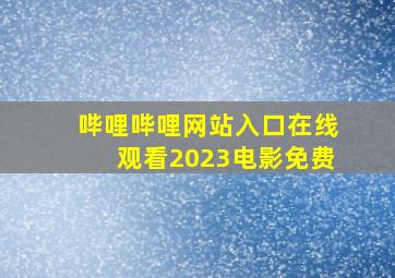 哔哩哔哩网站入口在线观看2023电影免费