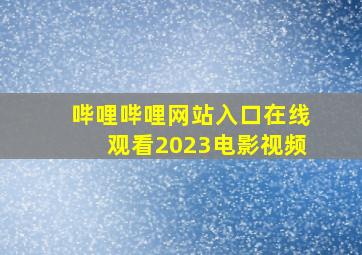 哔哩哔哩网站入口在线观看2023电影视频