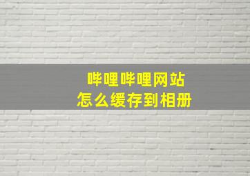 哔哩哔哩网站怎么缓存到相册