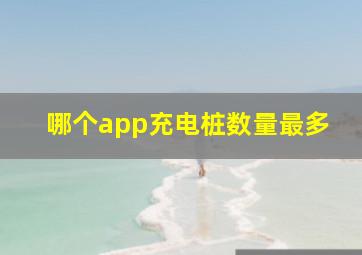 哪个app充电桩数量最多