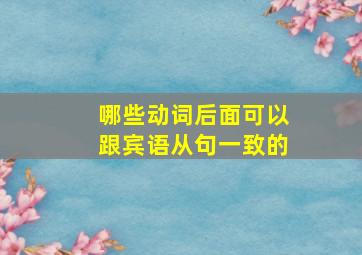 哪些动词后面可以跟宾语从句一致的