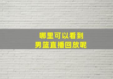 哪里可以看到男篮直播回放呢