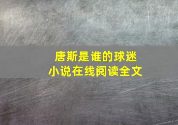 唐斯是谁的球迷小说在线阅读全文