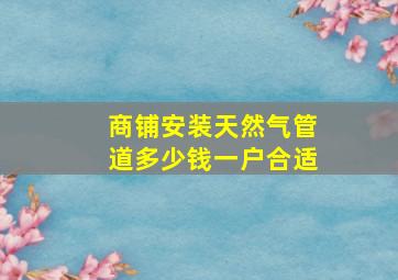 商铺安装天然气管道多少钱一户合适