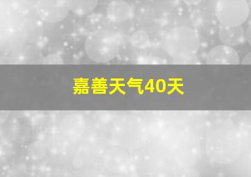 嘉善天气40天