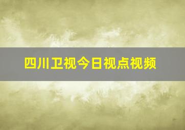 四川卫视今日视点视频