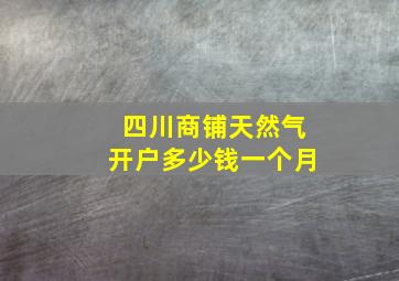 四川商铺天然气开户多少钱一个月