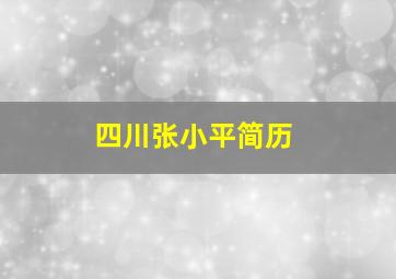 四川张小平简历