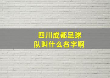 四川成都足球队叫什么名字啊