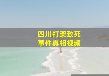 四川打架致死事件真相视频