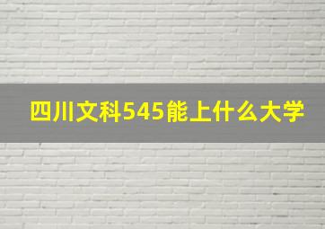 四川文科545能上什么大学