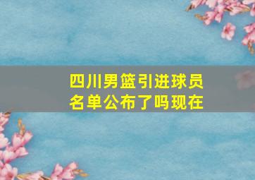 四川男篮引进球员名单公布了吗现在