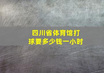 四川省体育馆打球要多少钱一小时