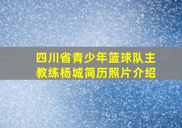 四川省青少年篮球队主教练杨城简历照片介绍