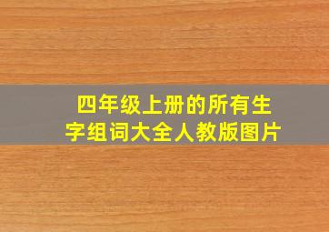 四年级上册的所有生字组词大全人教版图片