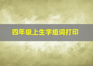 四年级上生字组词打印