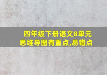 四年级下册语文8单元思维导图有重点,易错点