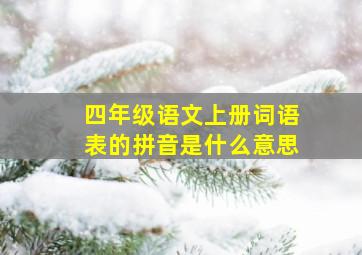 四年级语文上册词语表的拼音是什么意思