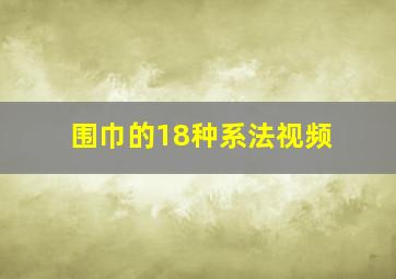 围巾的18种系法视频