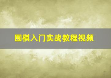 围棋入门实战教程视频