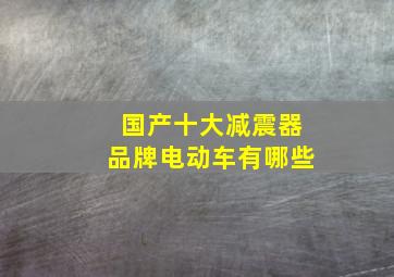 国产十大减震器品牌电动车有哪些