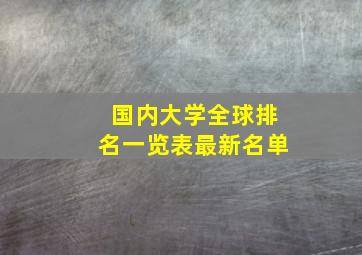 国内大学全球排名一览表最新名单