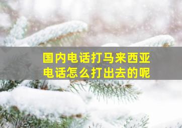 国内电话打马来西亚电话怎么打出去的呢