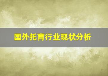 国外托育行业现状分析