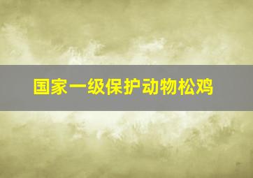 国家一级保护动物松鸡